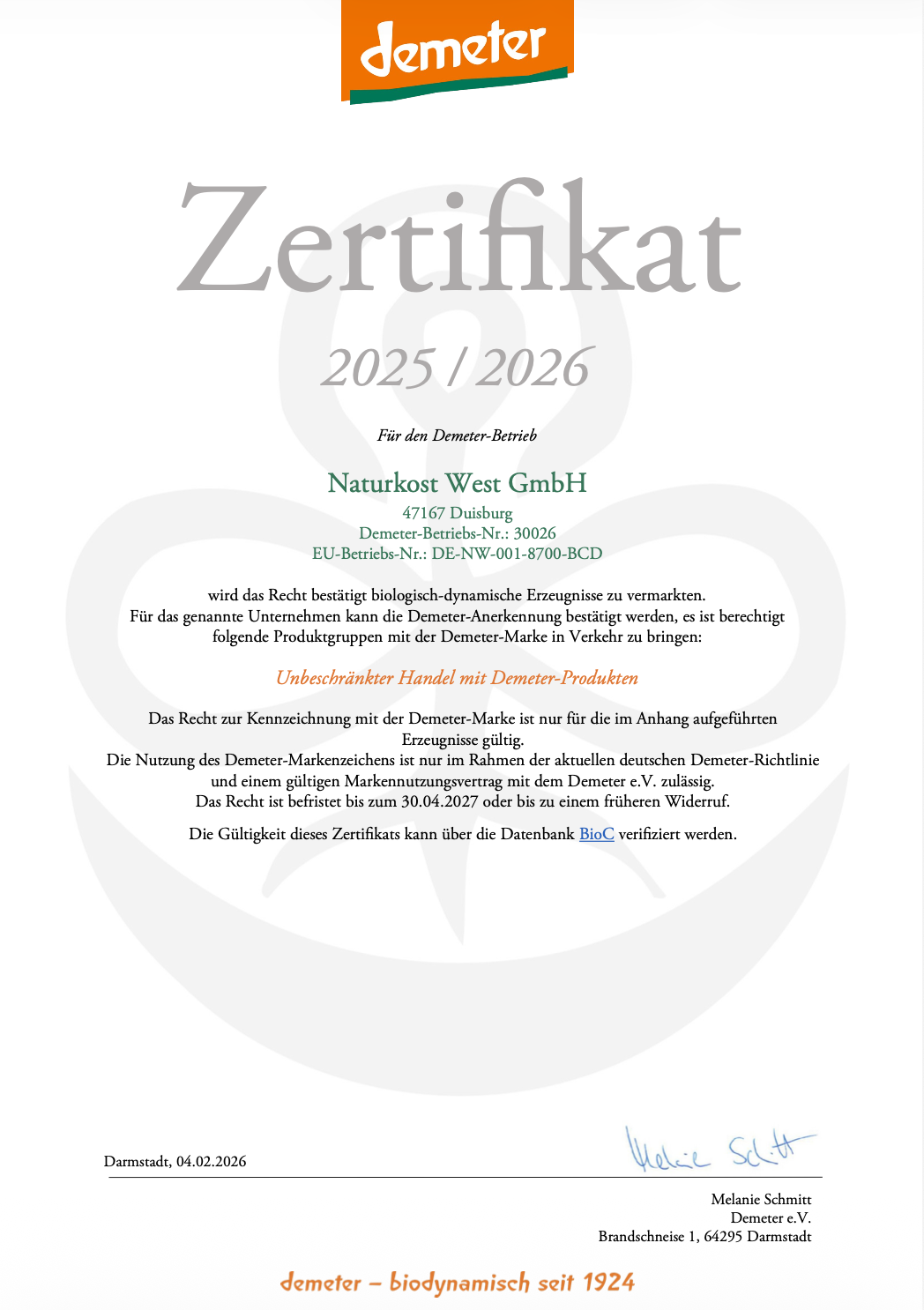 2027-04-30 -- Demeter NKW