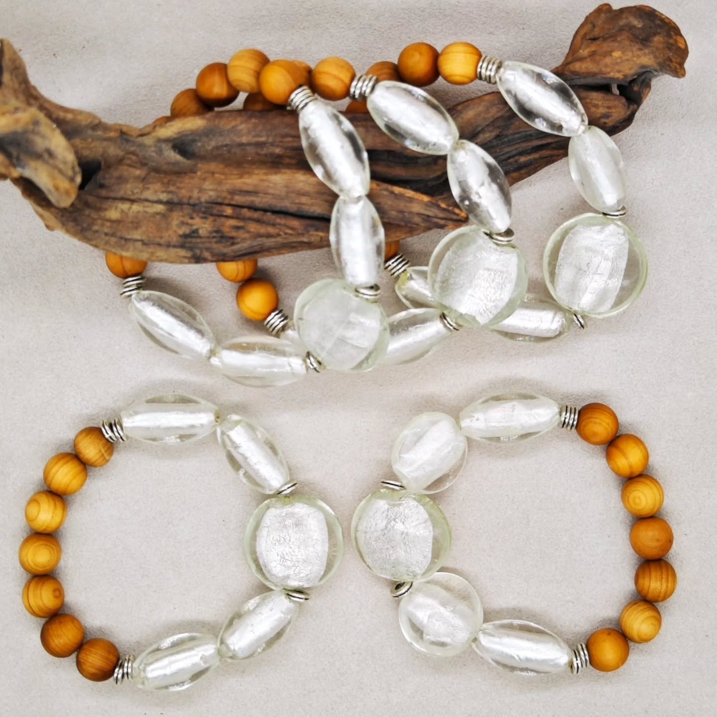 New*
Transparency, texture, and a touch of silver. 🌿✨ The perfect boho stack.
.
.
.
#bohovibes #jewelryinspo #cypress #glassbeads #styleinspo