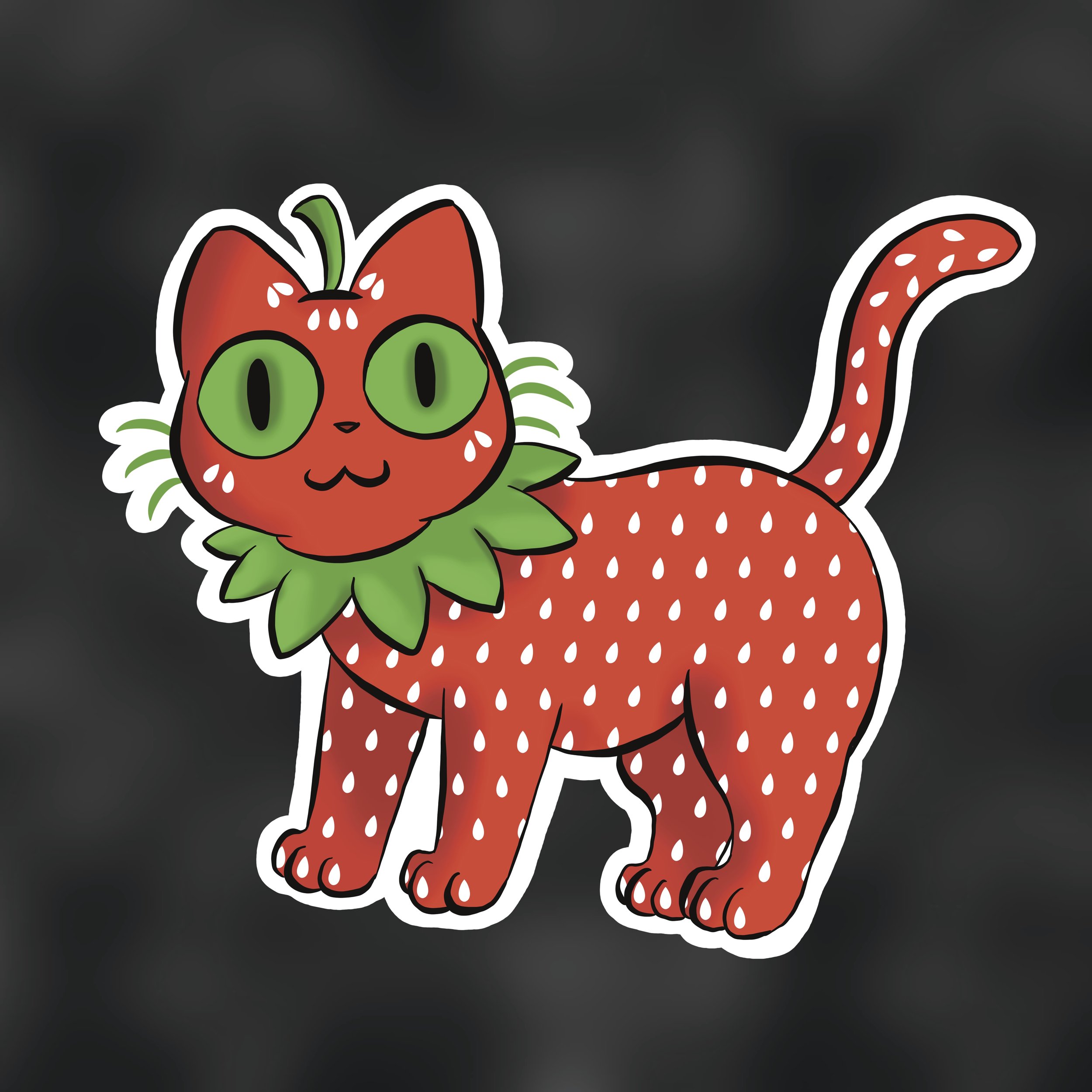 Sticker | Fruit Cats Series 1 | Strawberry