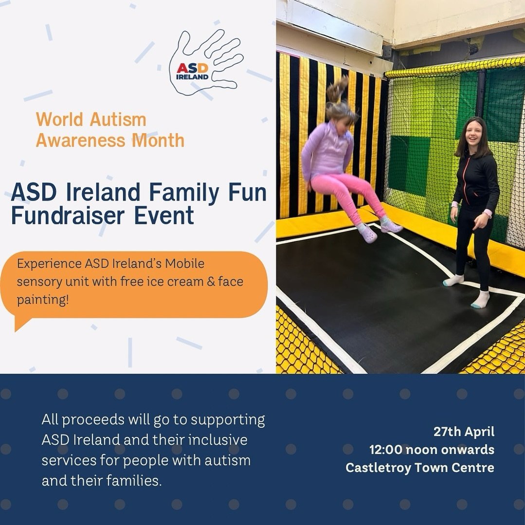 Join us this Saturday for a wonderful day supporting ASD Ireland and experience their mobile sensory room with face painting and free ice cream! 🍦

#worldautismawarenessday #leadingtheway #limerick #limerickandproud #limerickyourealady #fundraiser