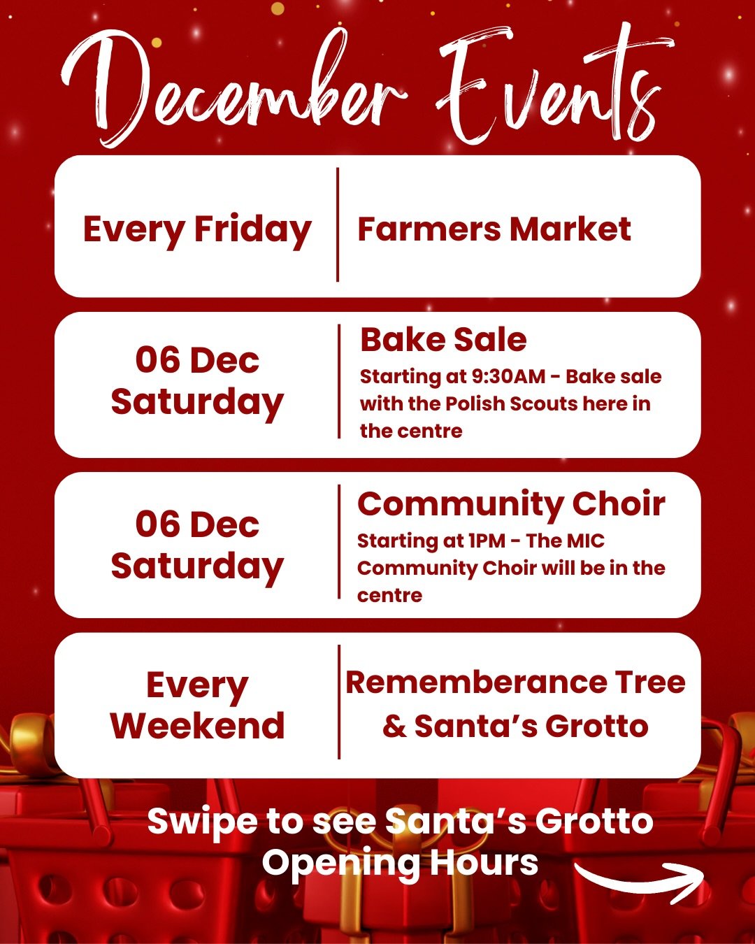 We have some great events coming up this December! Don&rsquo;t miss out 👀 
Swipe to see Santas opening hours ✨

#castletroytowncentre #christmas #castletroy