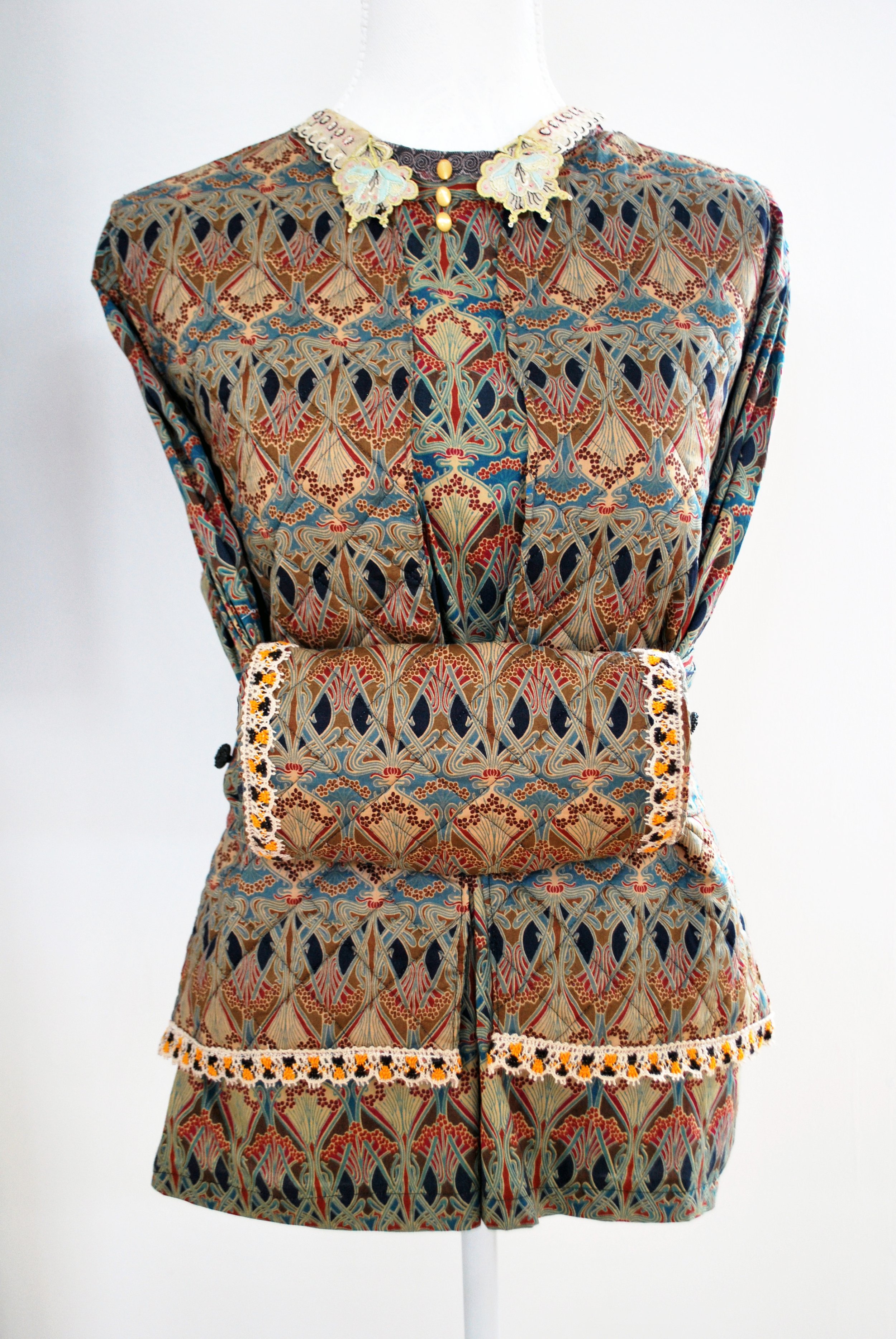 Decorative Strait Jacket in Liberty print Ianthe.