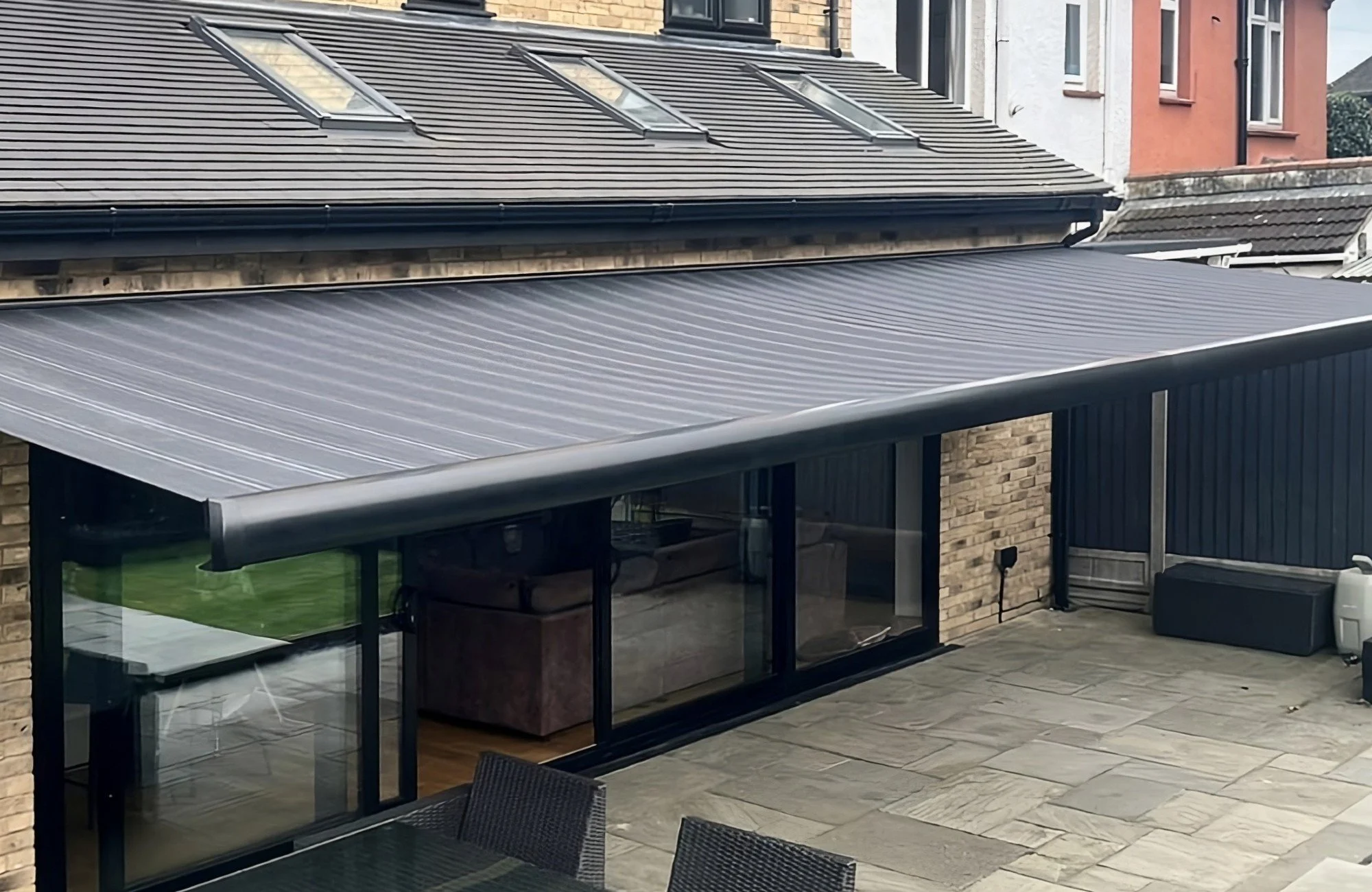 garden awning covering outdoor patio