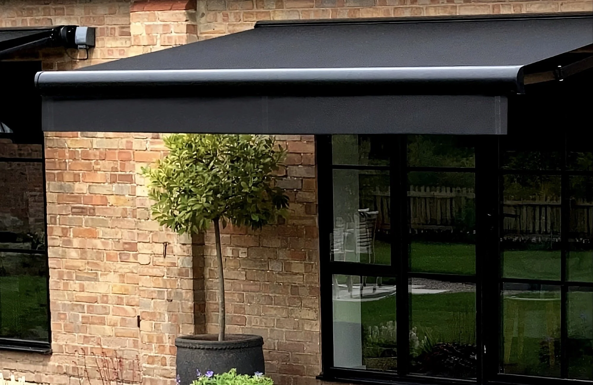 garden awning covering outdoor plants