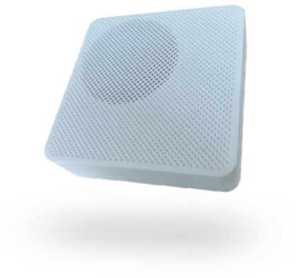 Abbildung einer dreidimensionalen blindFind-Box in der Farbe Weiß