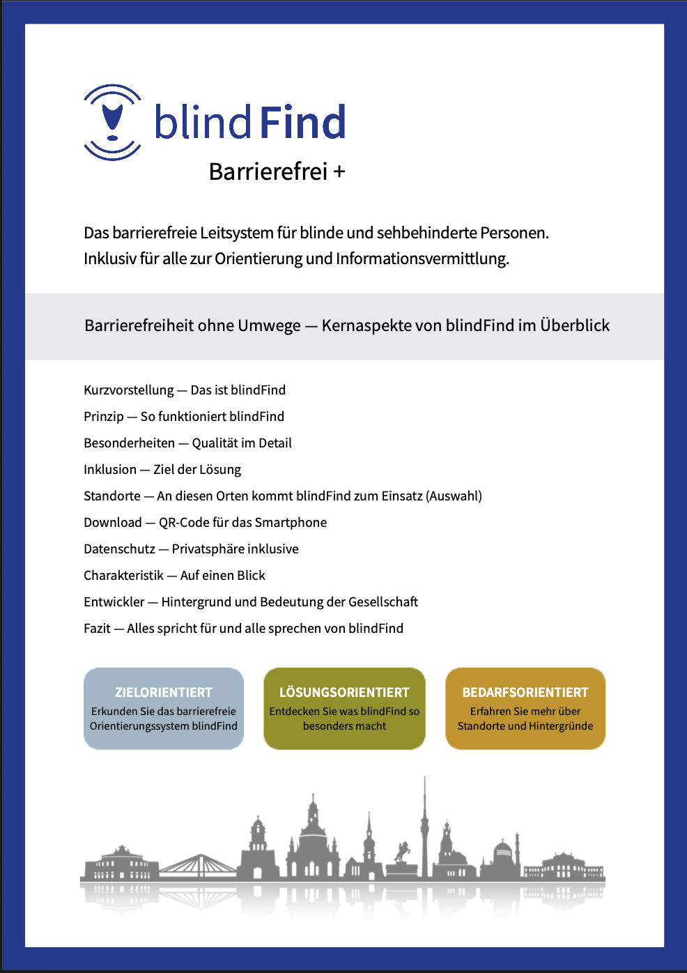 Grafische Abbildung der ersten Seite des Whitepapers zu blindFind