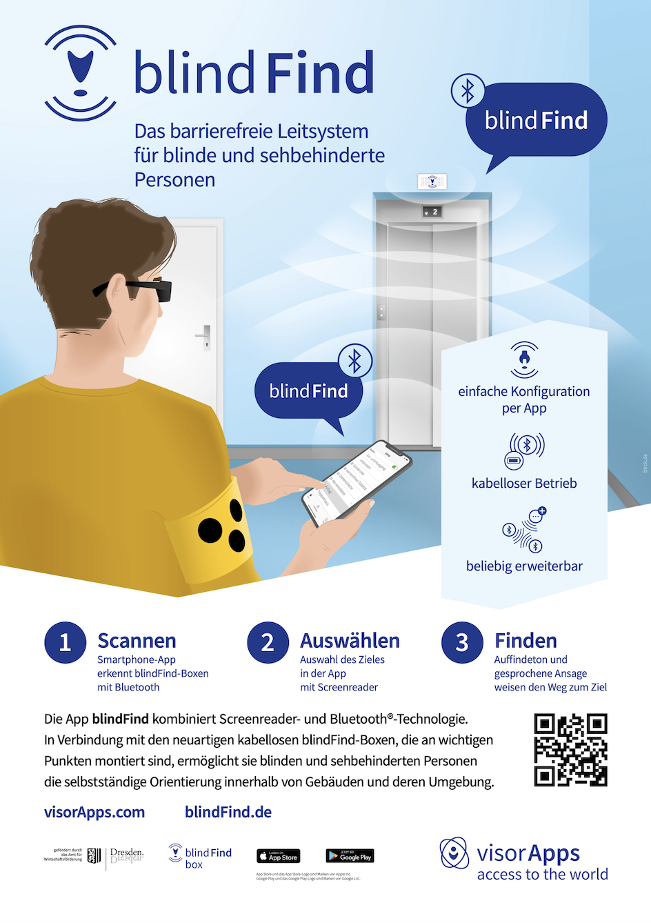 Grafische Abbildung der ersten Seite des Plakats zu blindFind