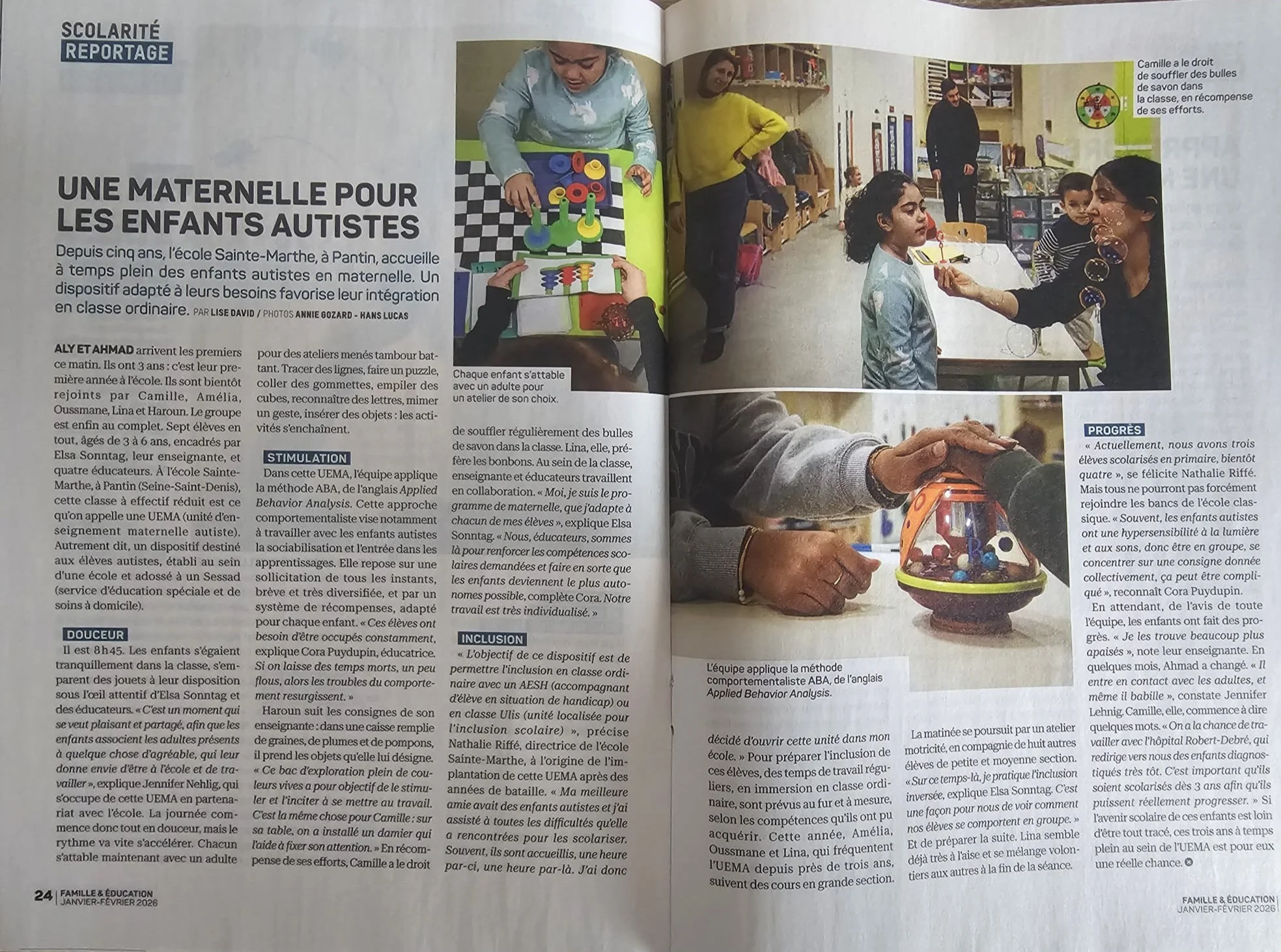 Reportage dans une classe maternelle pour les enfants autistes 
