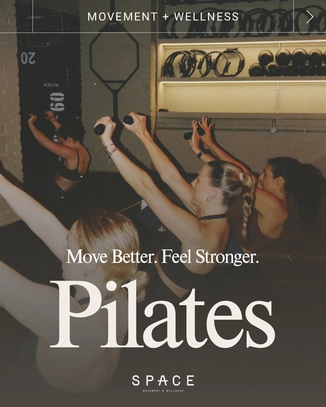 Meet you on the mat.

SPACE Mat Pilates. Every week.

Move better. Feel stronger.

Wednesday 17:15 + 18:15
Friday 17:00 + 18:00
Sunday 09:15 + 10:15

Book your class via the SPACE app. 🪐