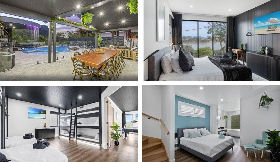 4 images of the house we stayed in on Moogerah lake QLD