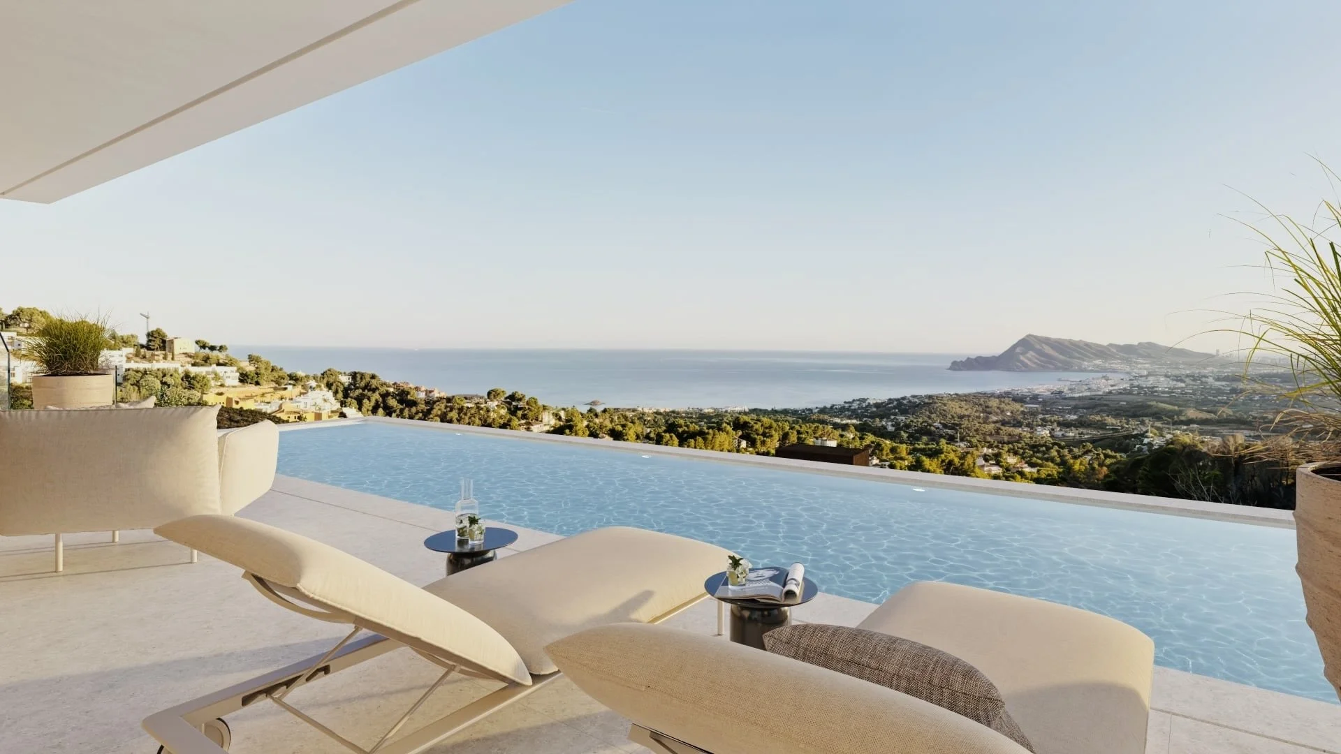 Altea contemporary villa with panoramic sea views
