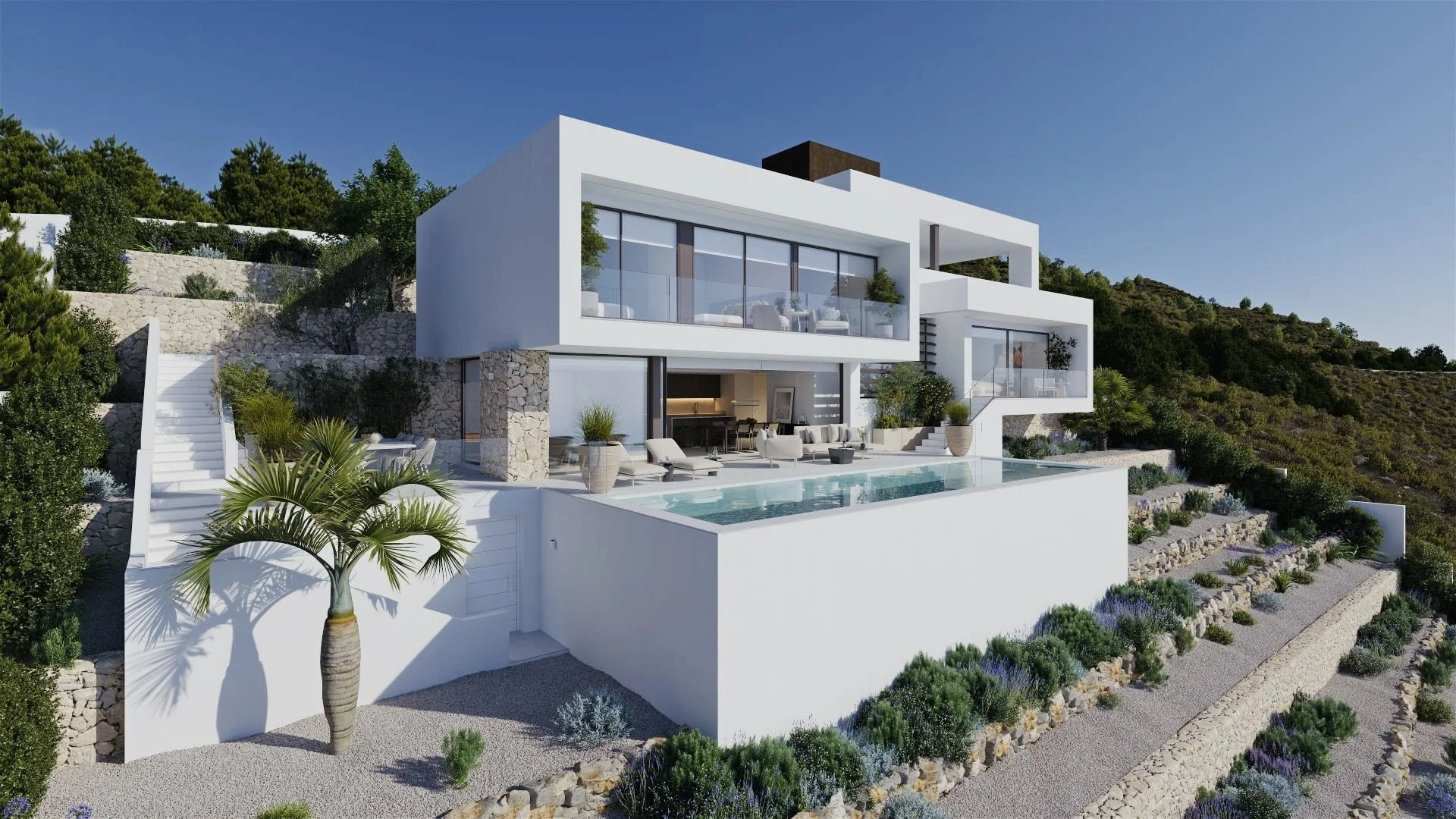 Altea contemporary villa with panoramic sea views
