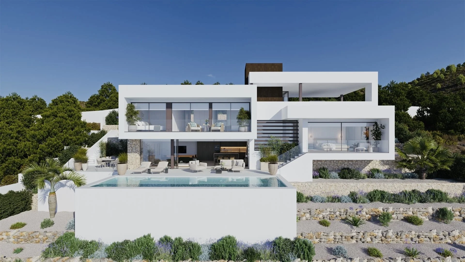Altea contemporary villa with panoramic sea views