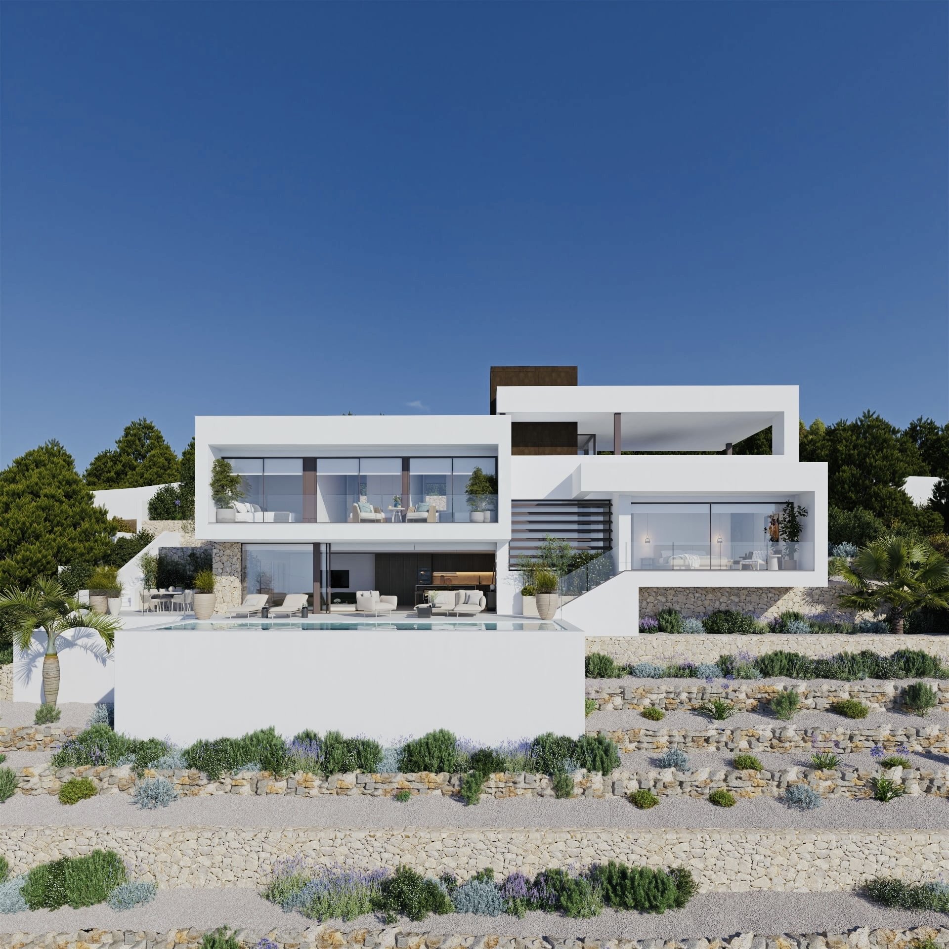 Altea contemporary villa with panoramic sea views
