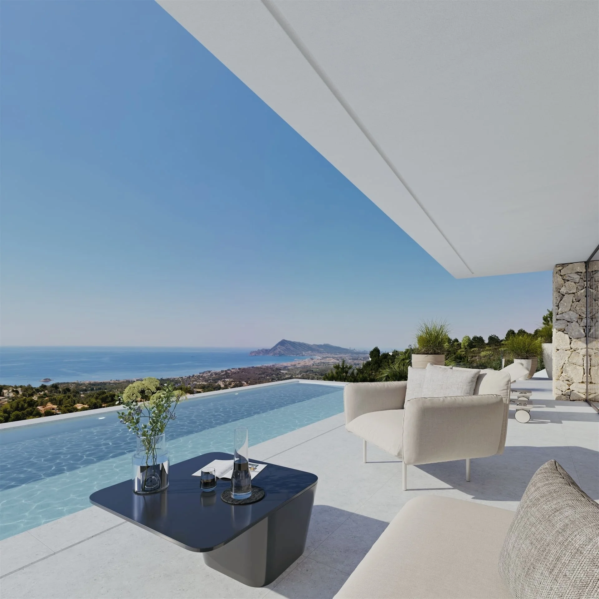 Altea contemporary villa with panoramic sea views
