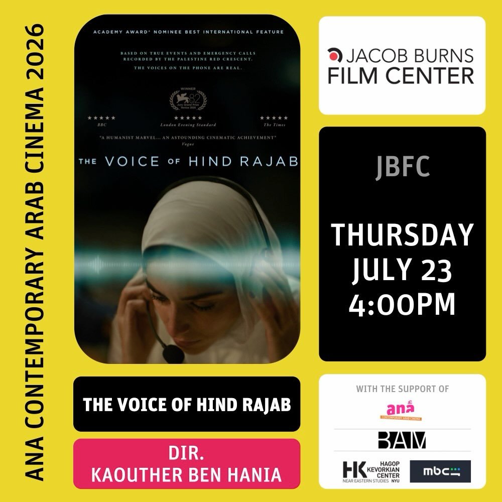 TWO FILMS. ONE AFTERNOON. ALL AT @jbfc_pville.

First up at 4:00 PM &mdash; The Voice of Hind Rajab. Five years old, alone in a car in Gaza, her family killed. She called for help. The call lasted 70 minutes. Kaouther Ben Hania made a film in real ti