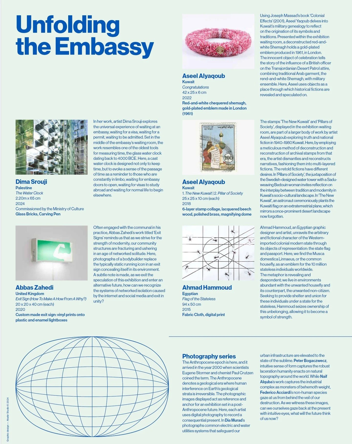 [Unfolding the Embassy - Artists]

An attempt at using visual language in explaining the depth of the artworks showcased in this exhibition. 

With 50% of the artists from diverse professional backgrounds, ranging from architecture, through graphic d