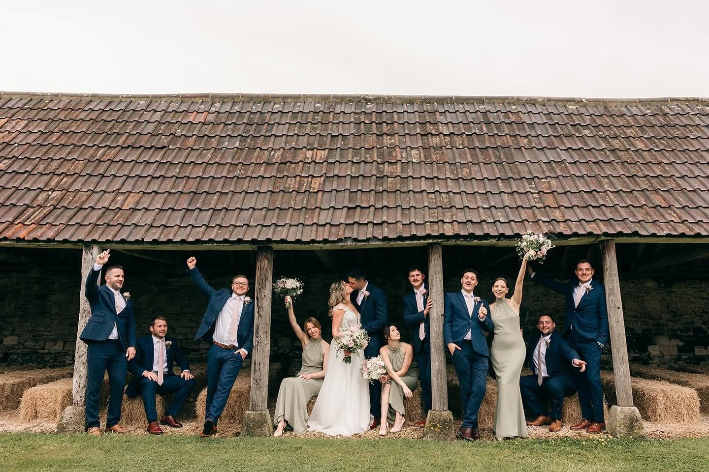 Even if you don&rsquo;t choose to have your ceremony in our rustic hay barn - it&rsquo;s a really great place for photos. A lovely spot for a group shot as well as couple photos.

We love this bridal party photo - nothing better than capturing memori