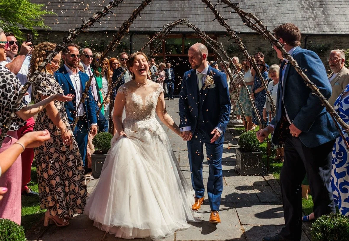 Confetti, sunshine and the happiest walk down the aisle &mdash; the perfect way to start married life 🎊💍 

📸 @danielstanderwickphotography 

#WickFarmWeddings #WickFarmBath #SomersetWeddingVenue #BarnWedding #RusticCharm #UKWeddingVenue #WeddingIn