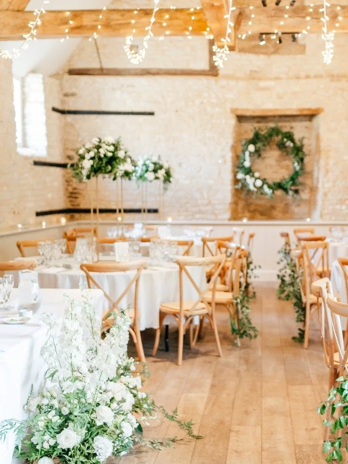 As the season shifts, we love seeing the barn styled in new ways. 

And this feels like Spring in the Upper Barn 🌿

This wedding breakfast setup feels light, elegant, and perfectly in tune with the time of year.

Tall arrangements lift the space, na