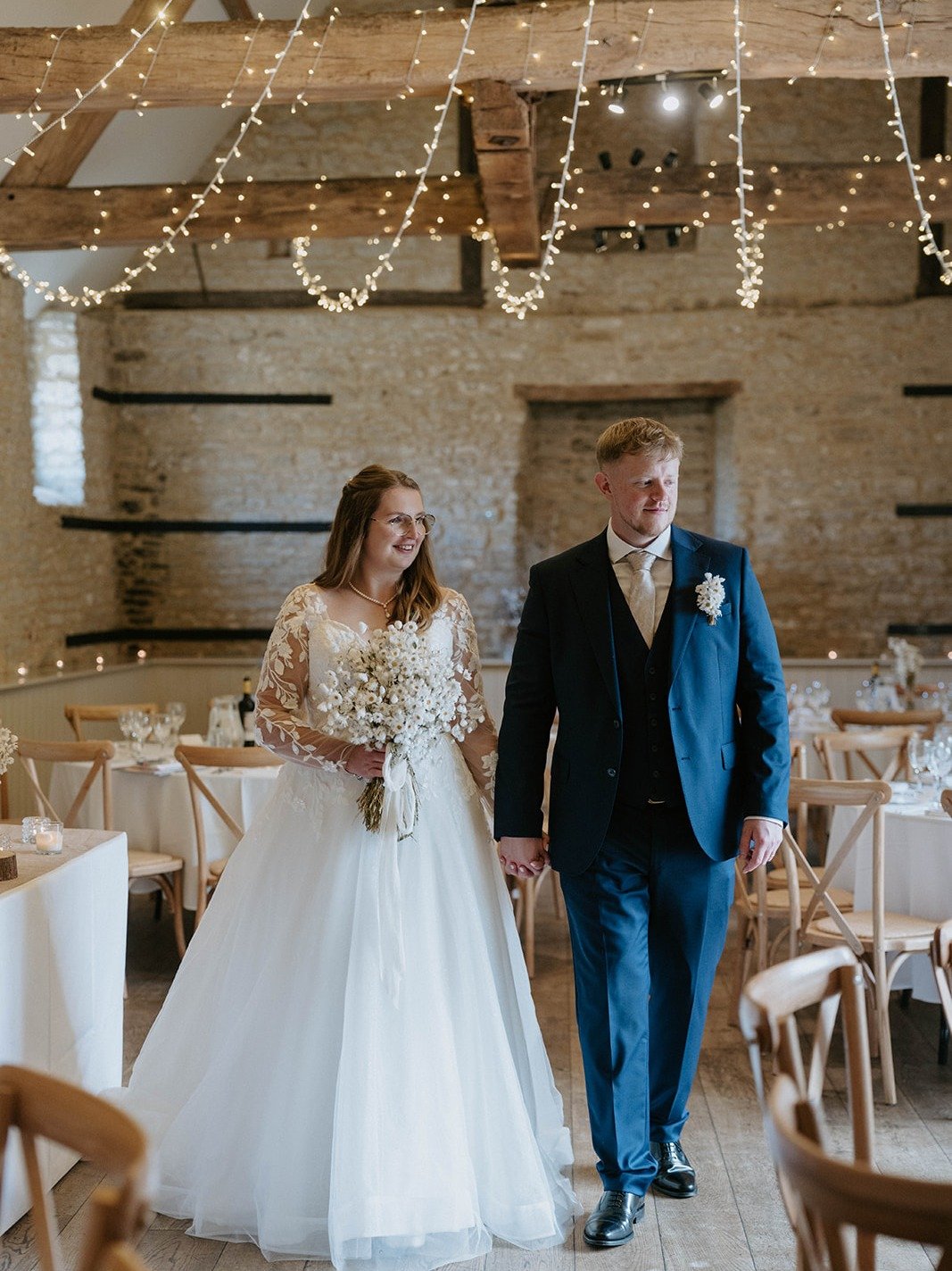 That just-married feeling as you walk into your reception ✨ 

Hannah &amp; Tom stepping into their evening at Wick Farm.

Spring light beaming in, everything beautifully set, and all their favourite people waiting to celebrate them. 

One of those mo