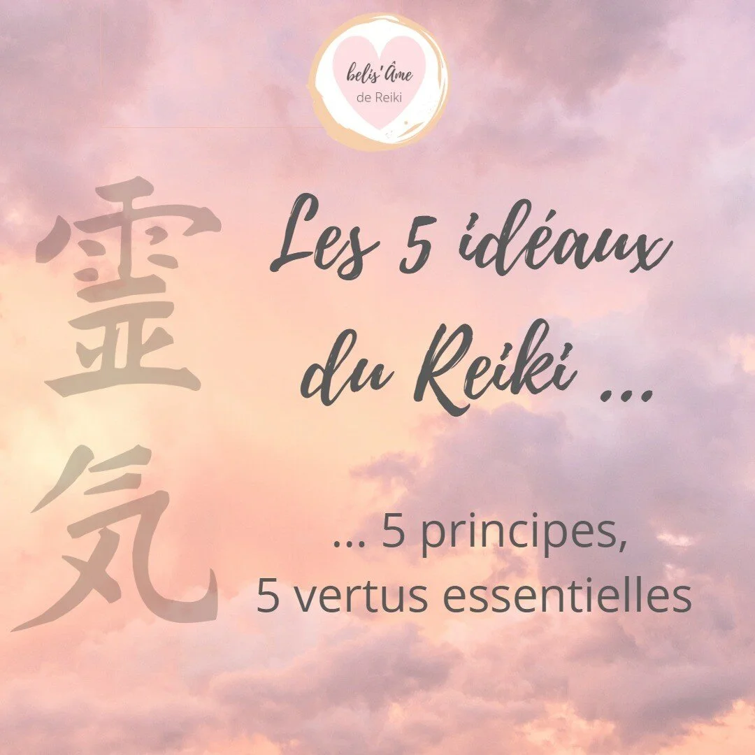 ✨ Bonjour &agrave; vous belles &acirc;mes, 

j'esp&egrave;re que vous allez bien.

En m&eacute;ditant hier soir, je me suis dit qu'il fallait absolument que je vous parle des 5 id&eacute;aux du REIKI. 
Cela raisonnera pour certains d'entre vous, et p
