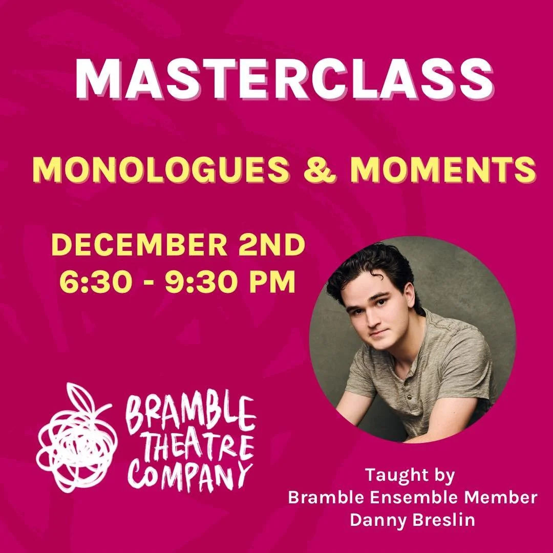 🚨 CLASS ALERT 🚨 

@danny.breslin&rsquo;s Monologues &amp; Moments class is open for registration! 
Monday, December 2nd from 6:30-9:30 @ the Bramble Arts Loft 

So much of theatre is the drama between multiple people in relationship to one another 