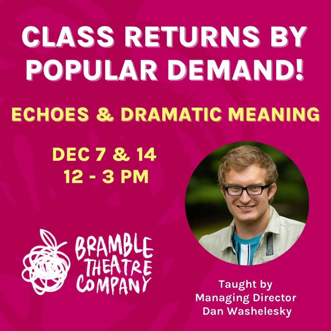 @danwash34&rsquo;s Echoes &amp; Dramatic Meaning class is BACK! 

The repetition of the same word or phrase throughout a play is an extremely common technique in dialogue, but how exactly do echoes create their layers of meaning? In this masterclass,