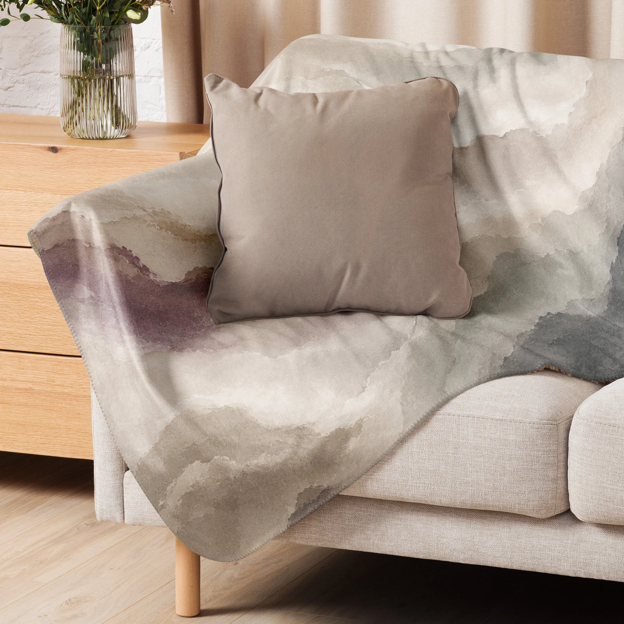 Soft Watercolors Sherpa Blanket