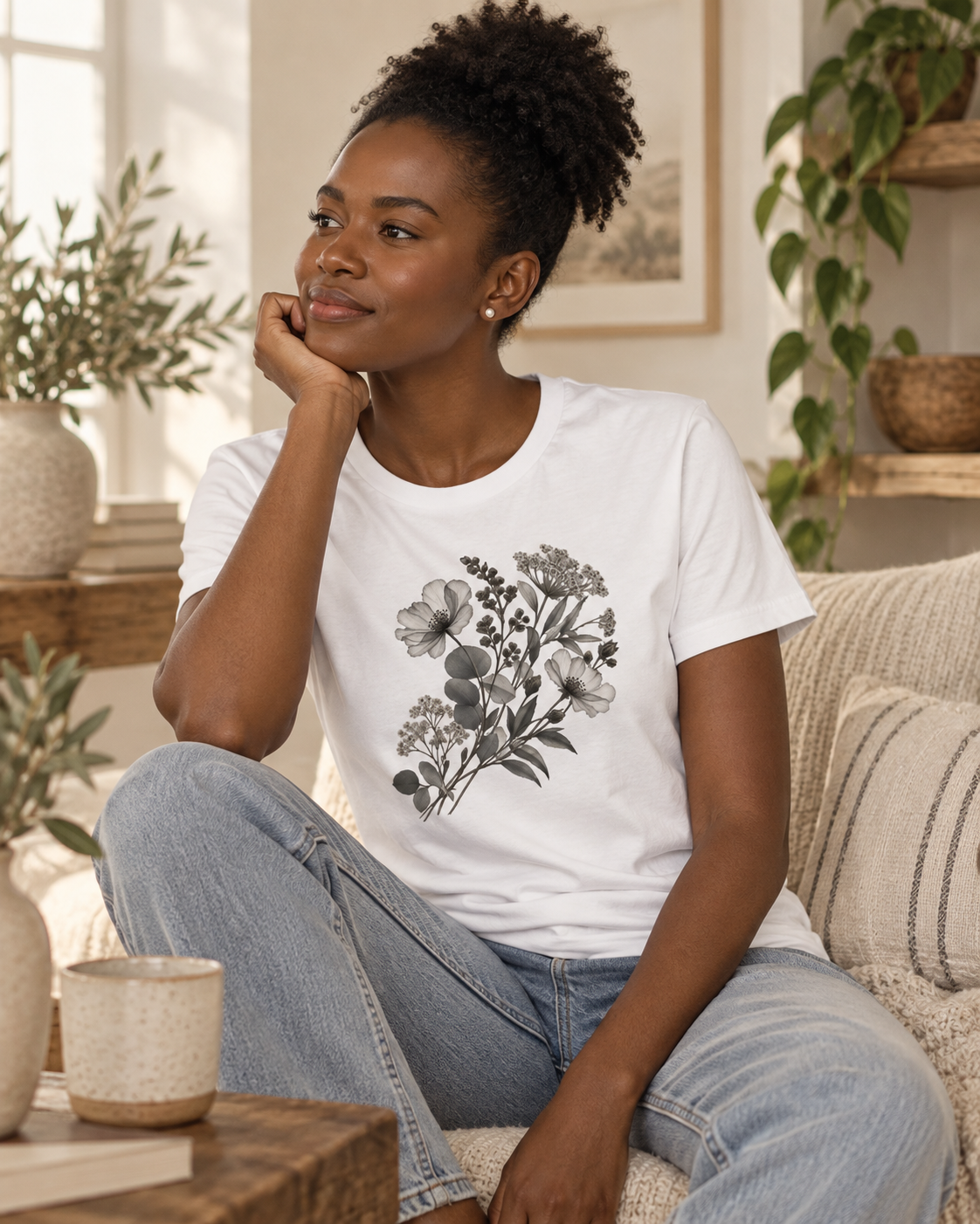 Monochrome Botanical Tee