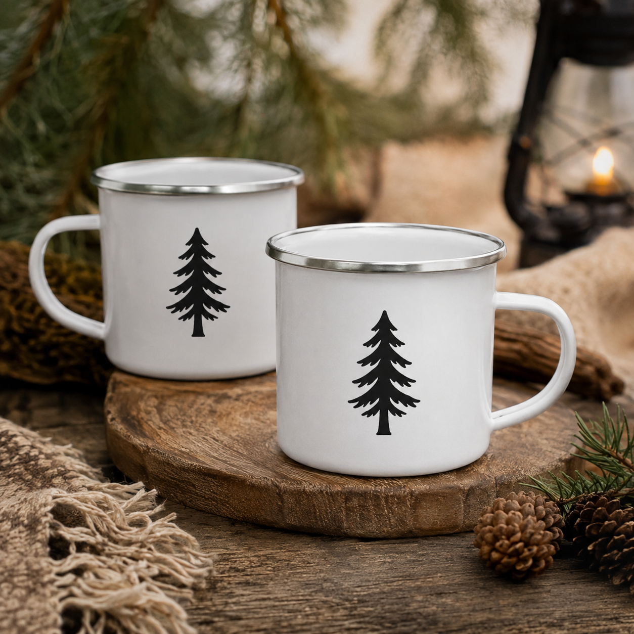 Northwoods Pine Enamel Camp Mug