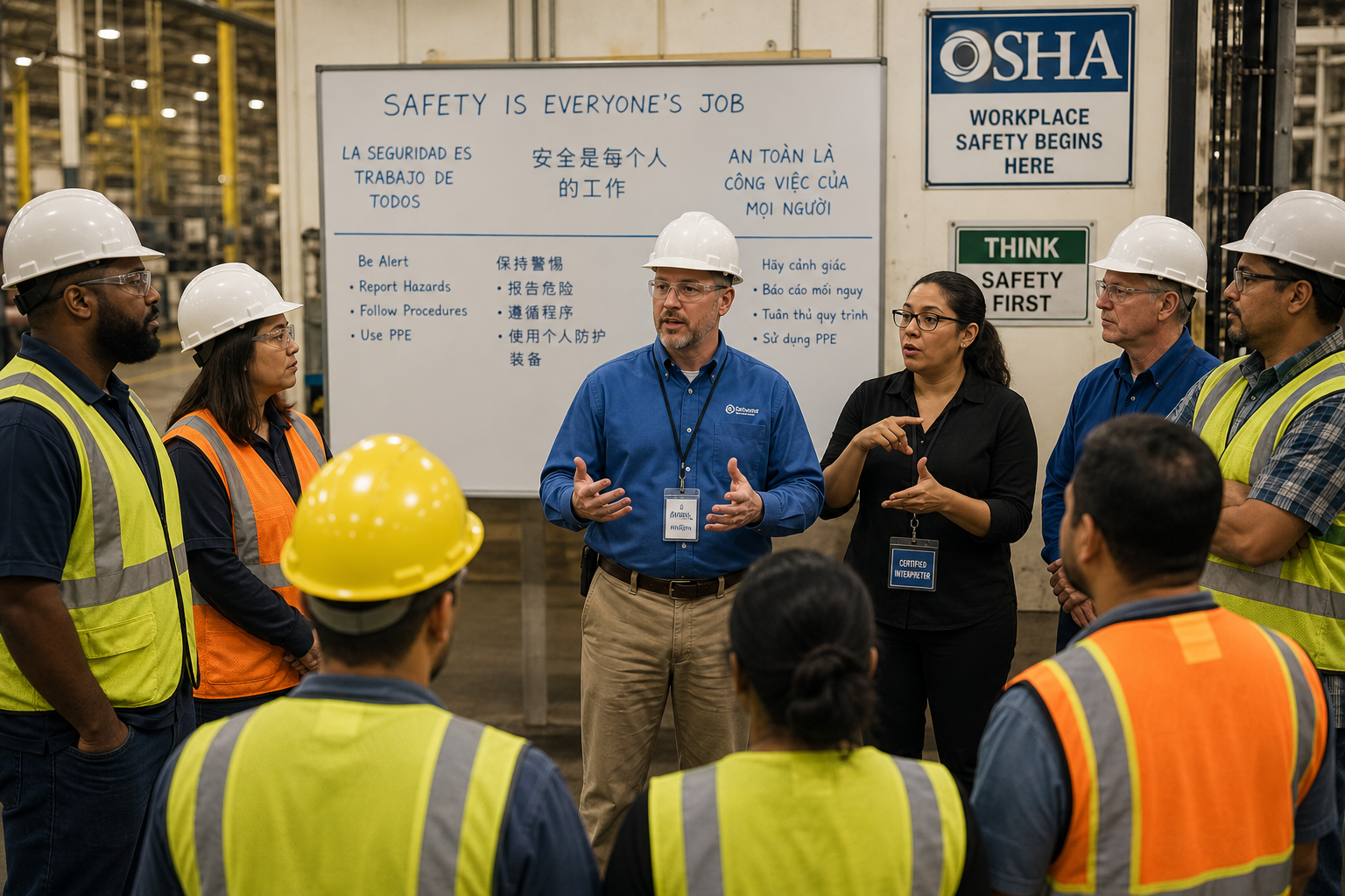 Multilingual Safety Meetings: How On-Site Interpreters Reduce Workplace Injuries in Indiana Factories