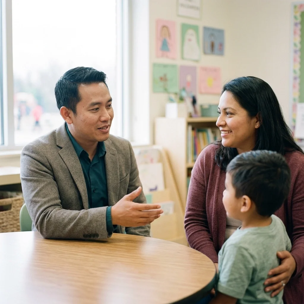 Culturally accurate interpreting in Southern Indiana schools meeting with parent and child