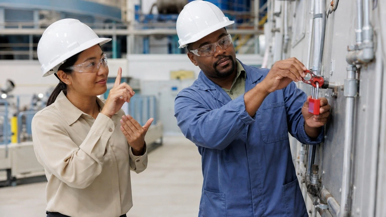 Lockout tagout training interpreters Indiana assisting employee safety