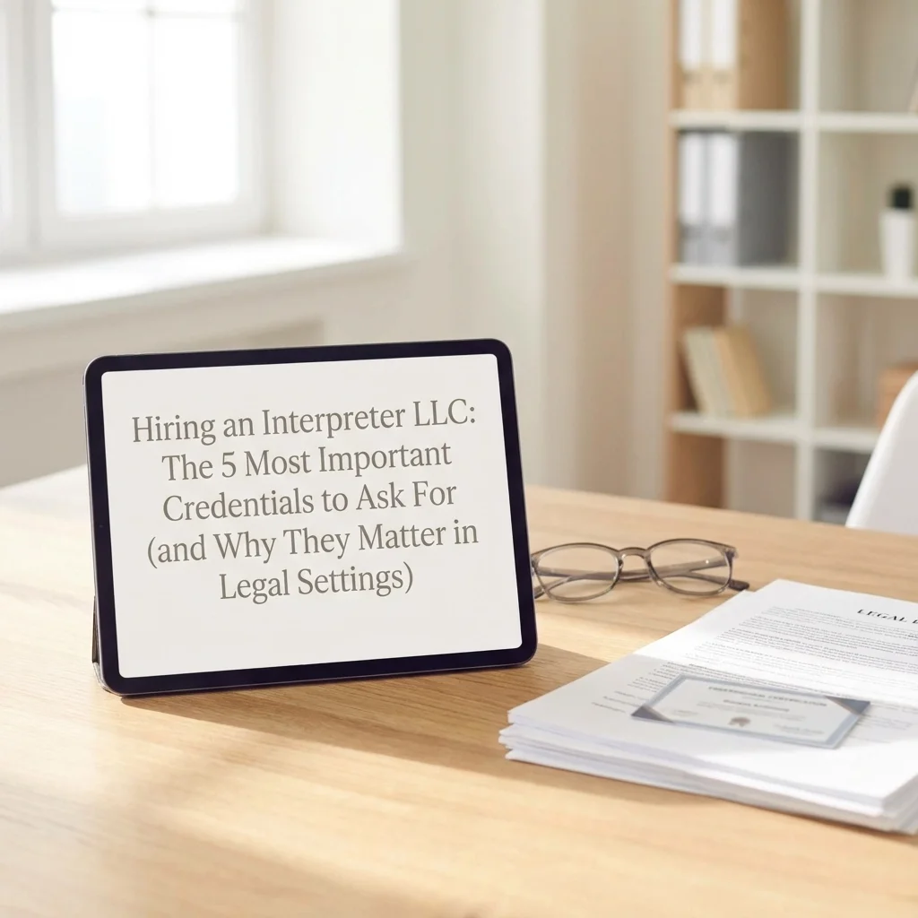 Hiring an Interpreter LLC: The 5 Most Important Credentials to Ask For (and Why They Matter in Legal Settings)