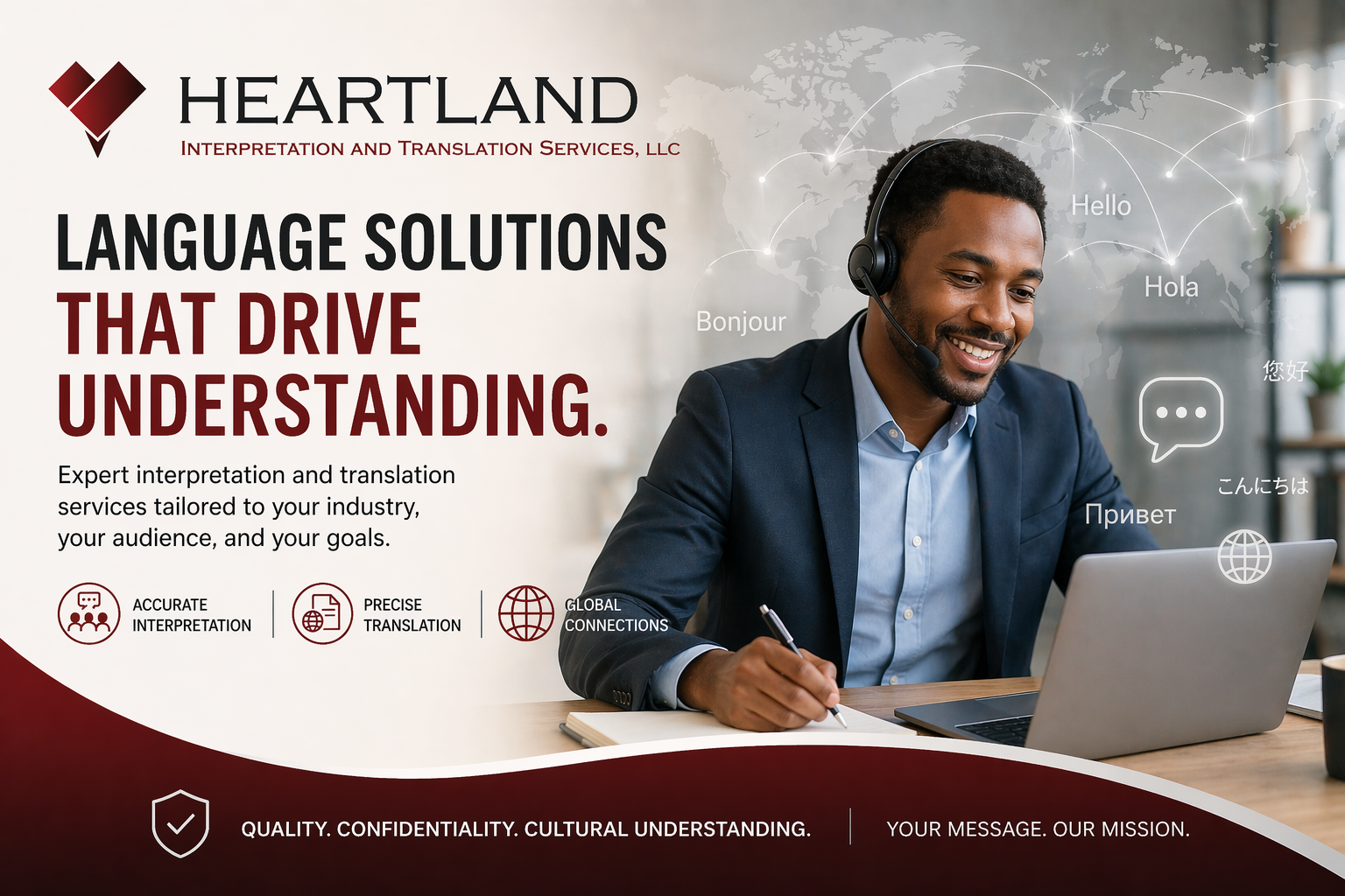 Interpreter supporting onboarding Haitian Creole-speaking employees via video call.