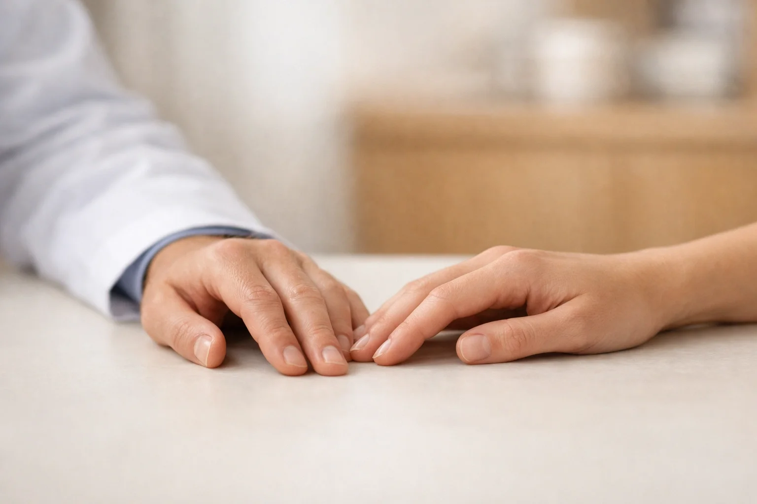 Healthcare provider offering compassionate support to a patient, emphasizing trust and clarity in medical interpretation services