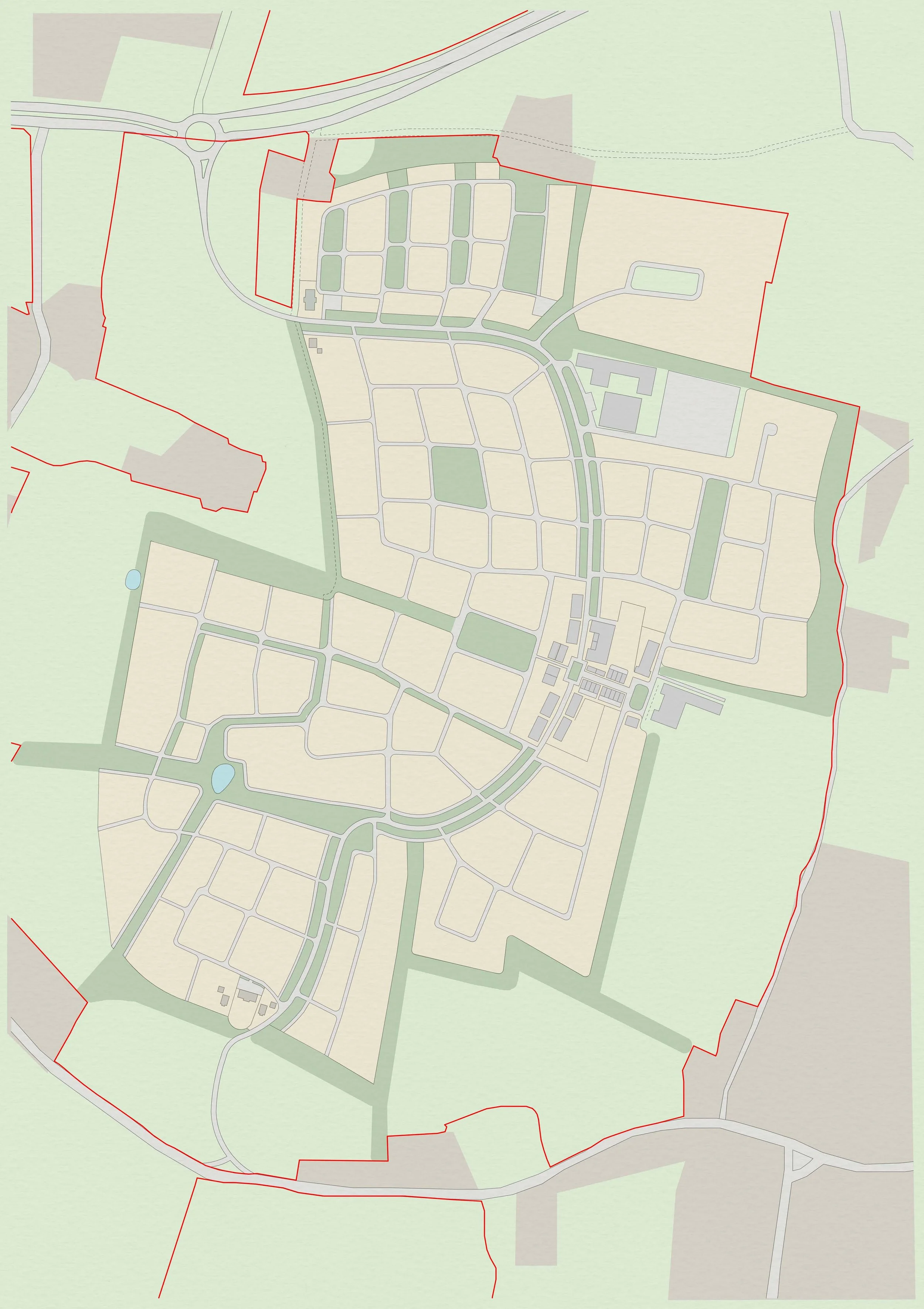 Masterplan for new village in England.