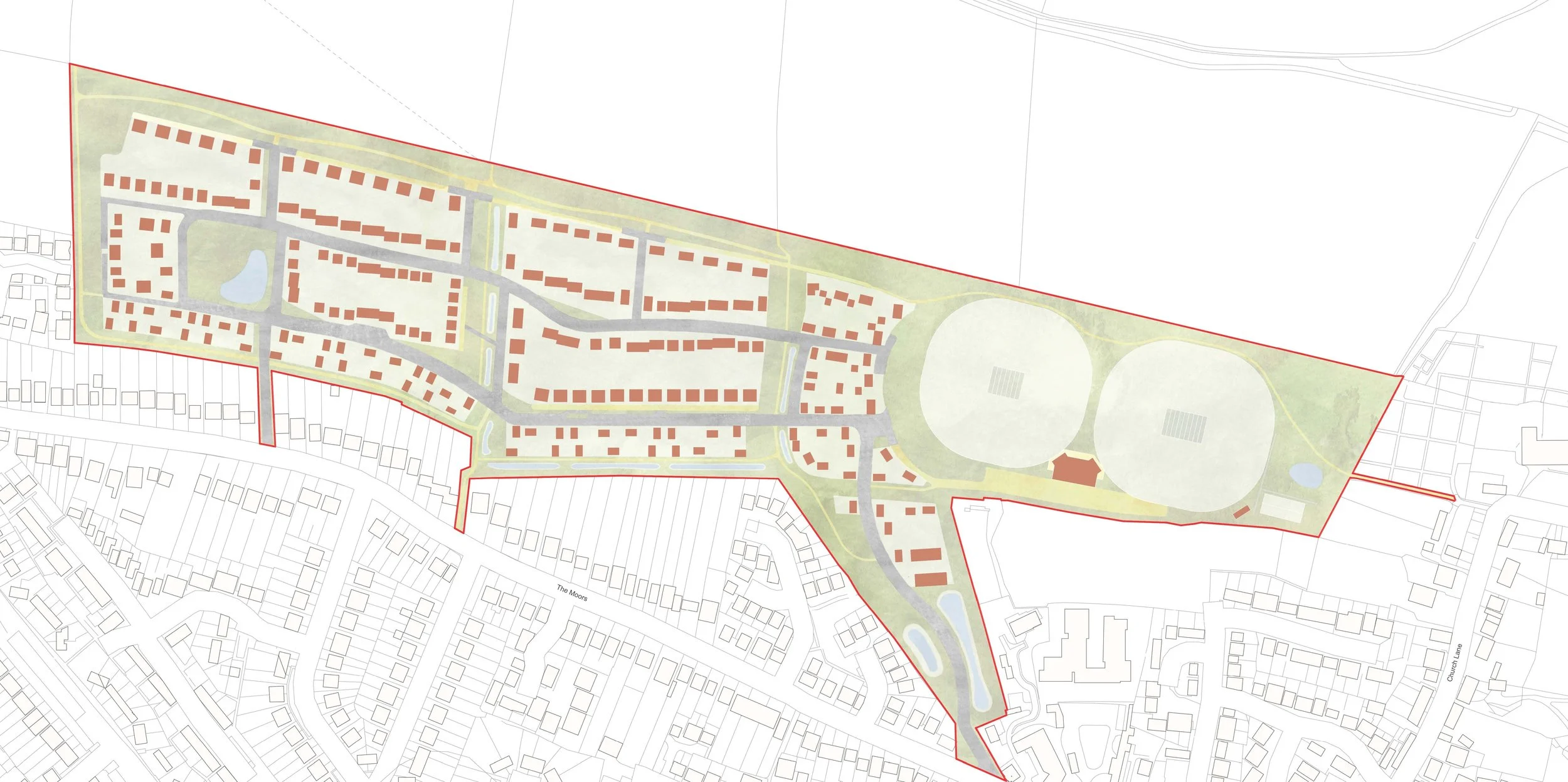Masterplan for new village in England.