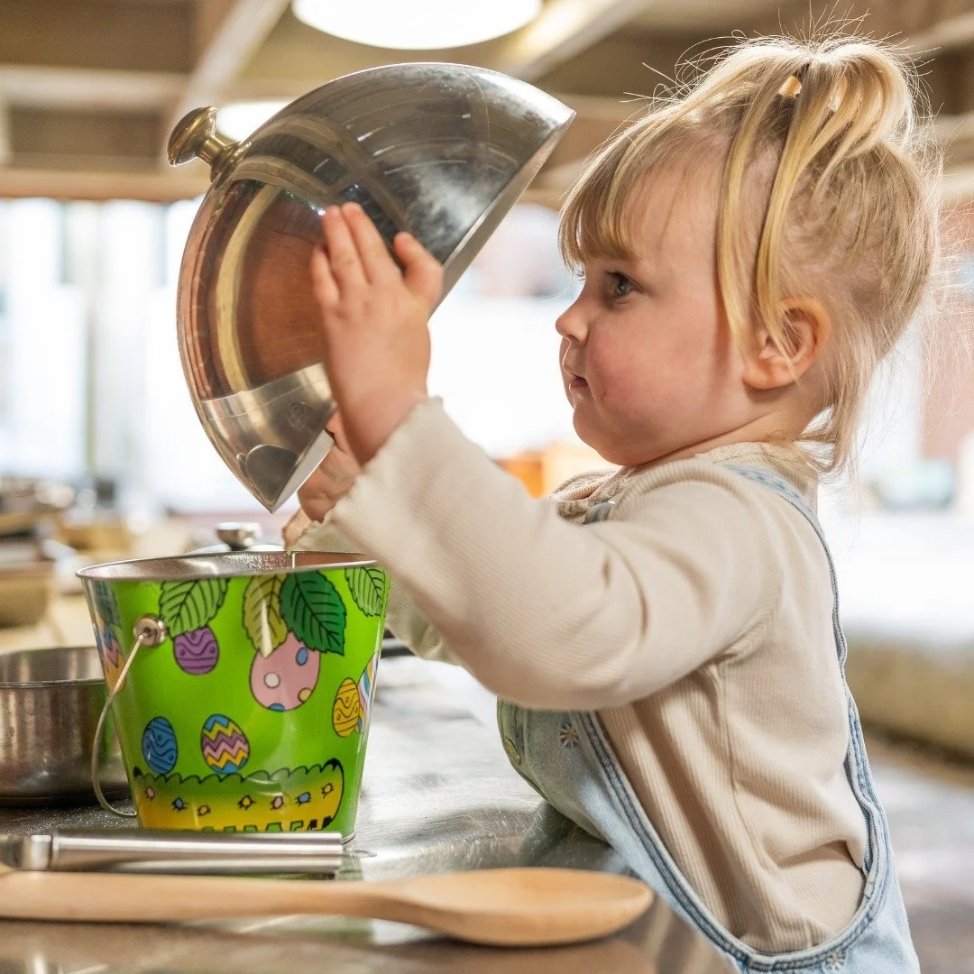A mud kitchen offers numerous benefits for children's development, especially in a nursery setting that encourages outdoor and imaginative play. 

- Imaginative role play and storytelling; pretending to be chefs, making cups of tea, making fairy poti
