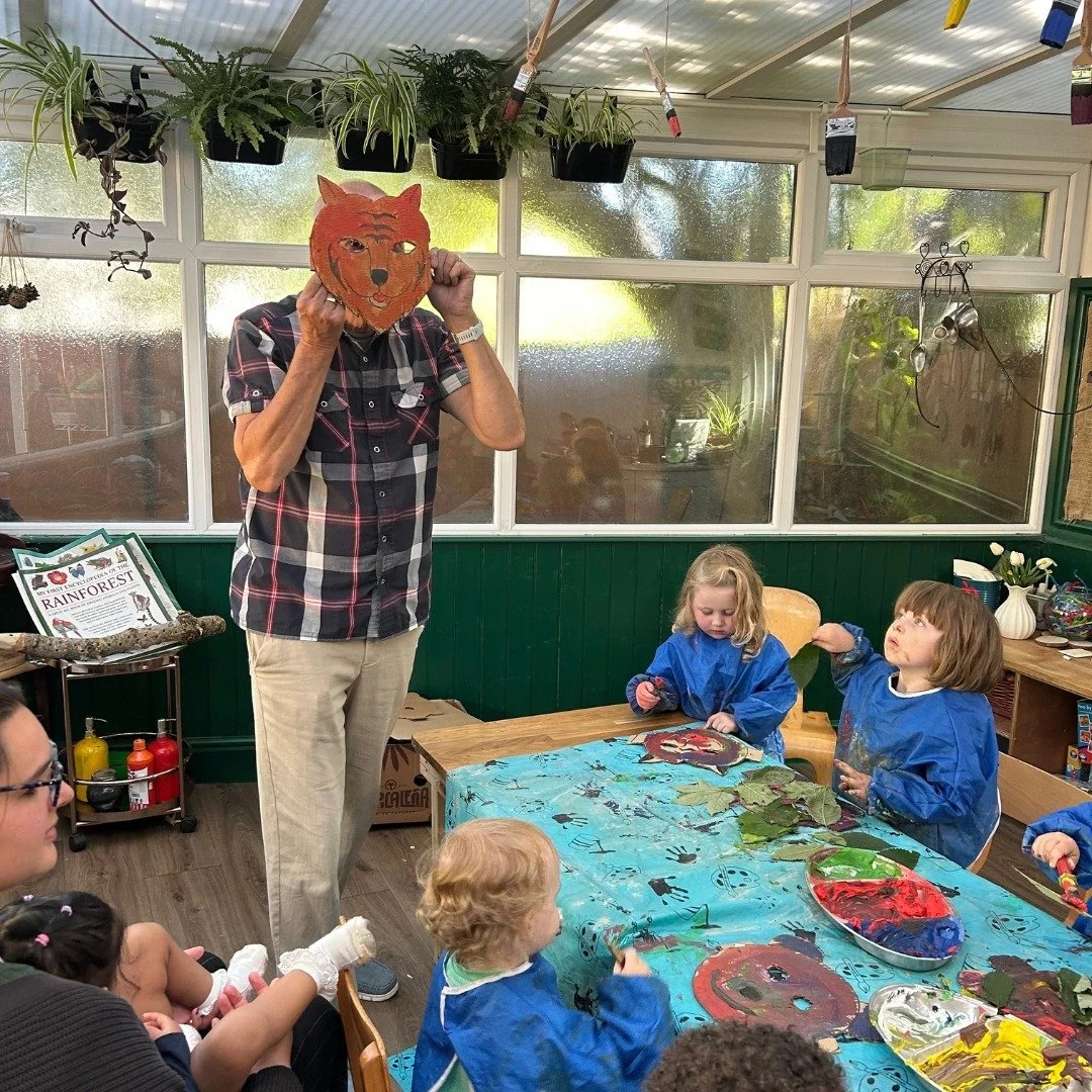 Meet Steve, our resident artist! Every week, he brings a fun new art activity for our Frogs to enjoy. 🐸 This week, the children got creative with lion mask making, painting their own colourful designs! 🦁 

This hands-on activity helps them practice