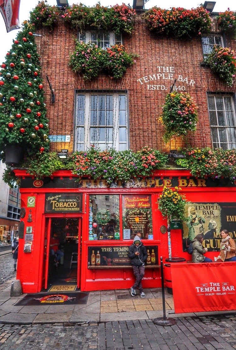 Entry to the front of Temple Bar in Dublin, Ireland.