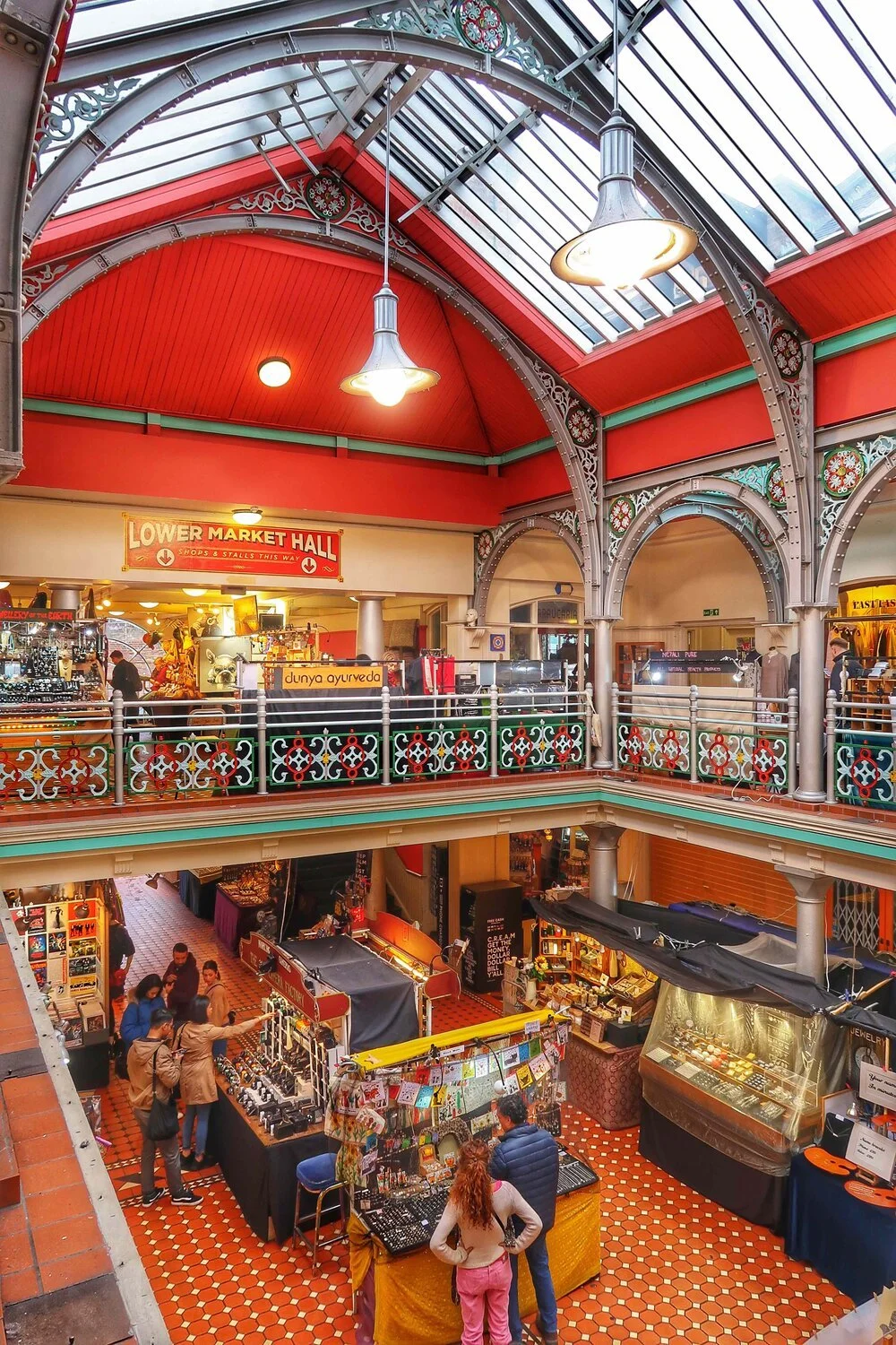 Inside the historic markets in Camden Town, London, England.