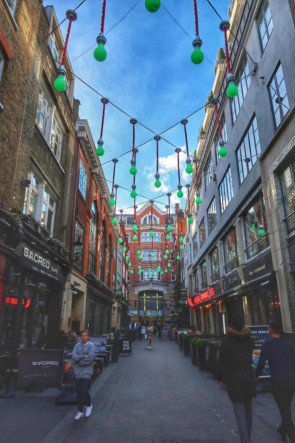 Christmas comes early in Carnaby in London, England.
