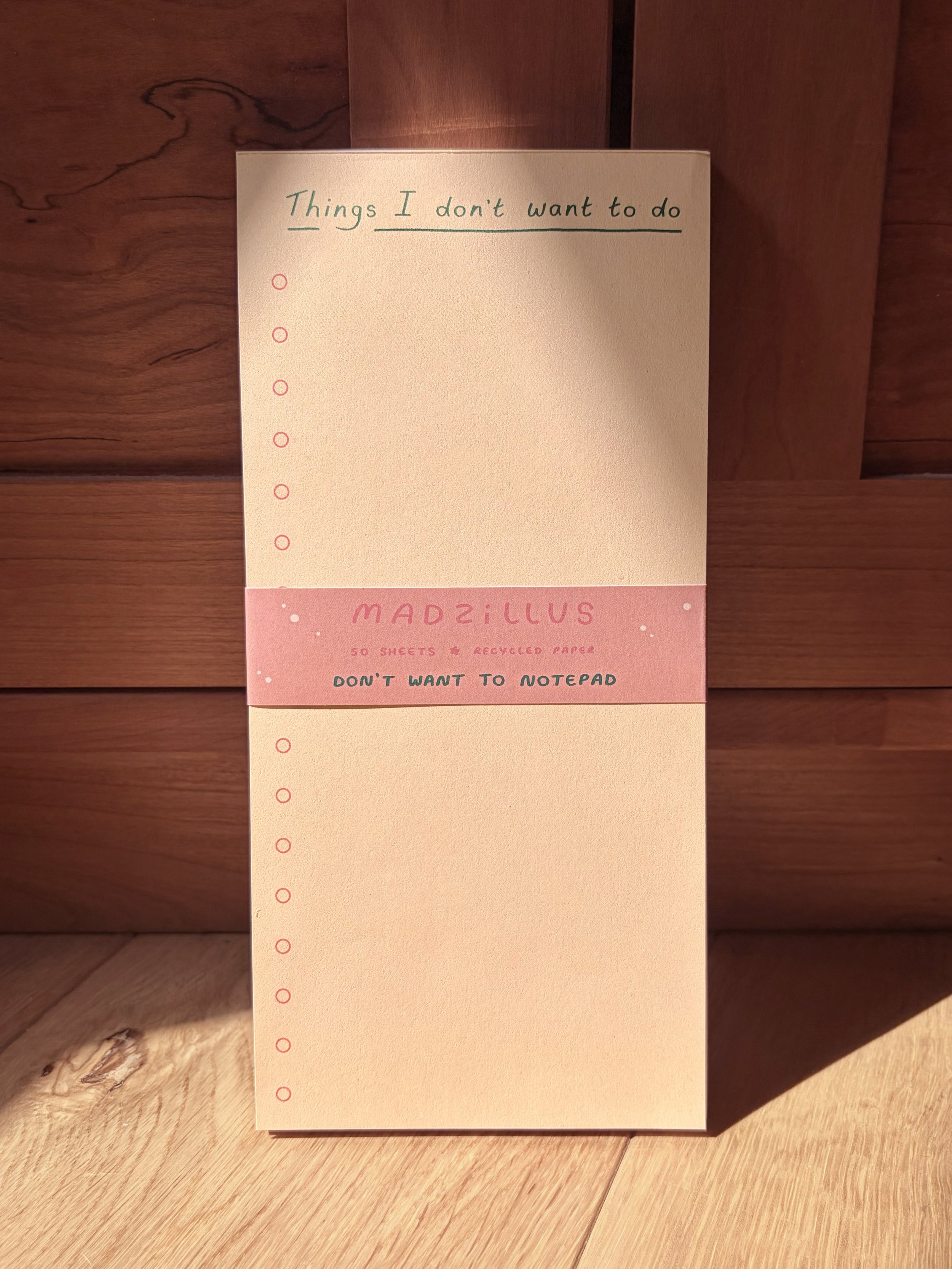 Don't Want To long notepad