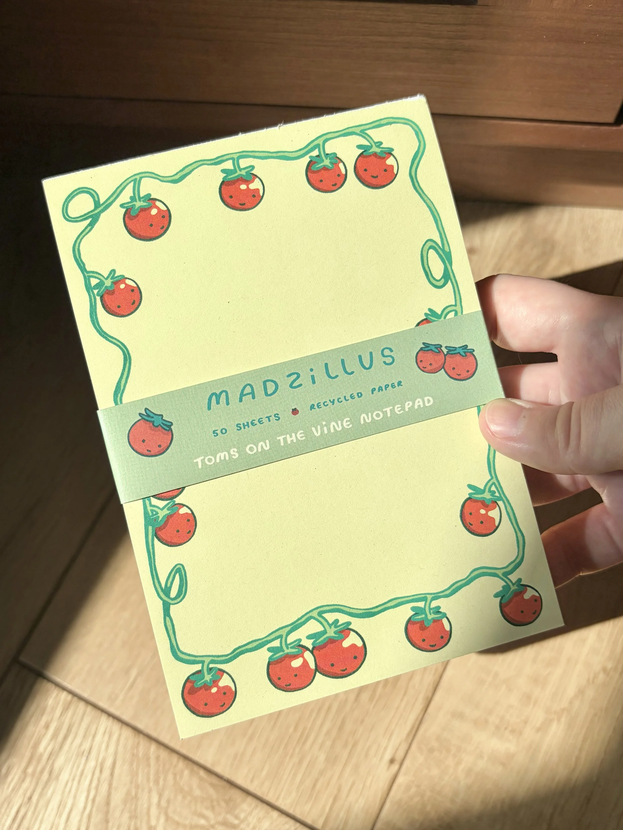 Toms on the Vine notepad