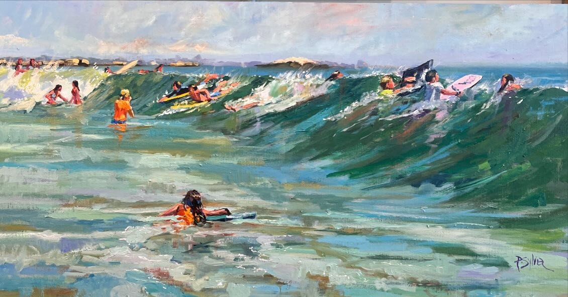 Join Bob Lavoie and me at the opening reception of our  show &ldquo;Time&amp;Tide: there are places I&rsquo;ll remember&rdquo;. Sunday the 21st 2-4:00
&ldquo;Team Wave&rdquo; is a  timeless reminder of riding waves with buddies.