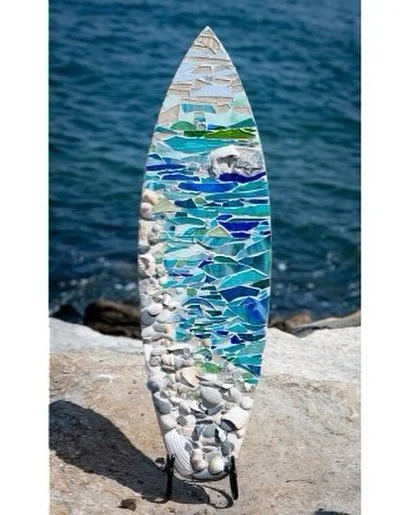 Thank you so much @megd216 Meg Decubellis for this amazing surfboard donation. The Chamber of Commerce appreciates each and every artist&rsquo; creative surfboard. Bids are taken online https://narragansettcoc.com/ or in person at the Dunes Club this