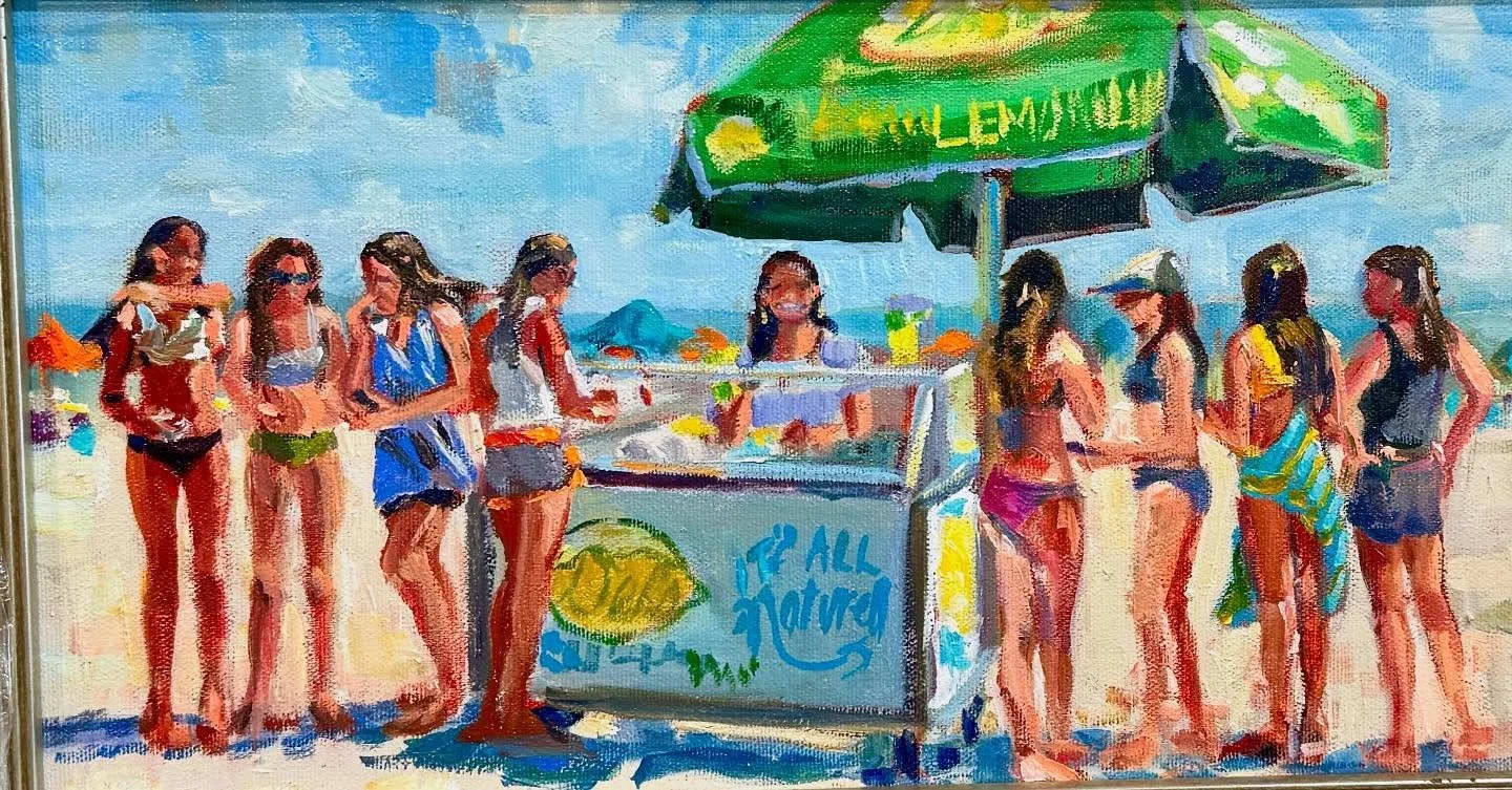 This special commission celebrates a recent graduate and her team of friends as they are about to spread their wings. 
No summer ever came back. 
Remember these sweet days of Del&rsquo;s and waves.