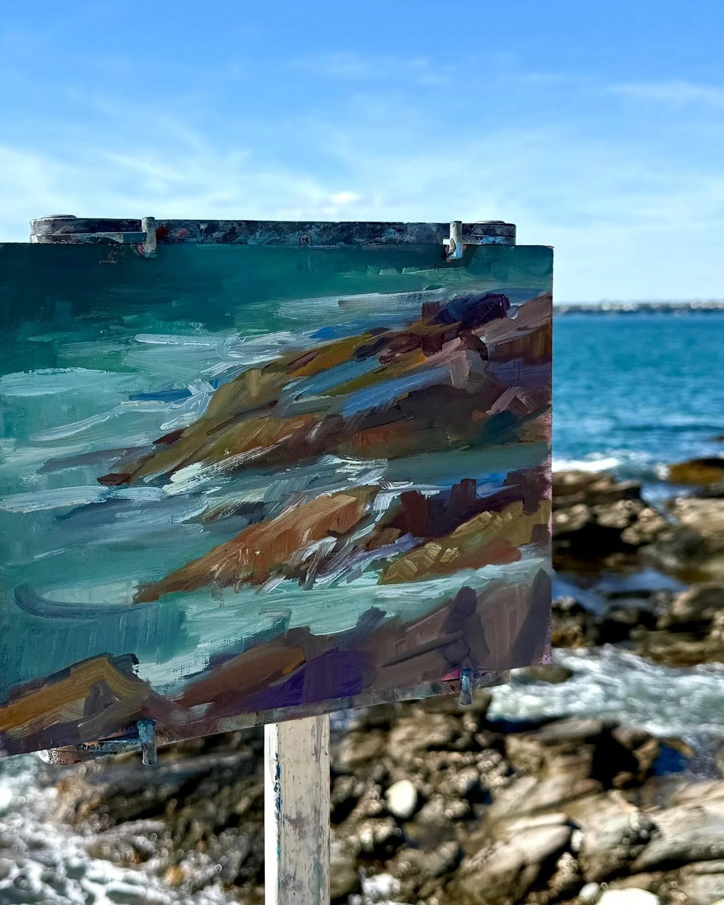 Plein air painting at Beavertail
@billlanewatercolors @samallertongreen thanks so much for your awesome workshop!